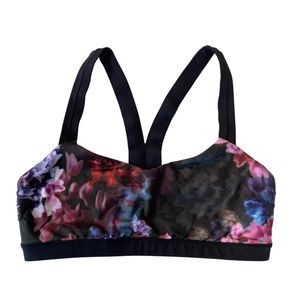 🛍 Lululemon Sports Bra Floral and Black, Sz 10